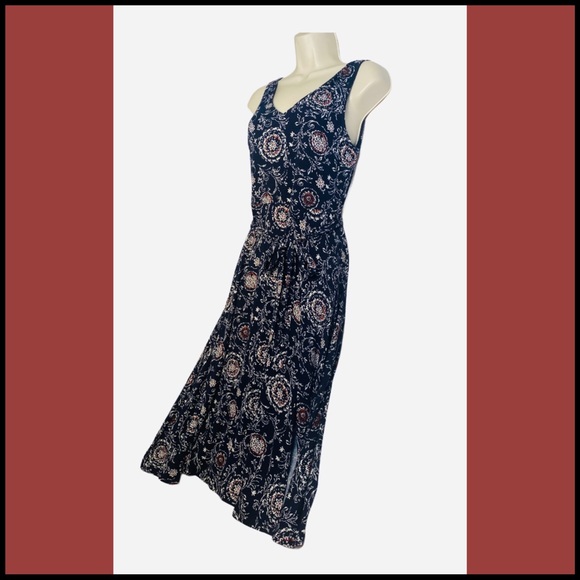 ANN TAYLOR PAISLEY PRINT BELTED JERSEY MIDI DRESS - Picture 7 of 12